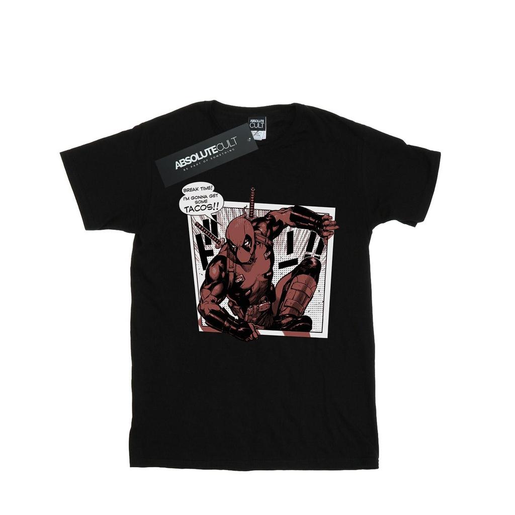 Marvel Mens Deadpool Breaktime Tacos T-Shirt