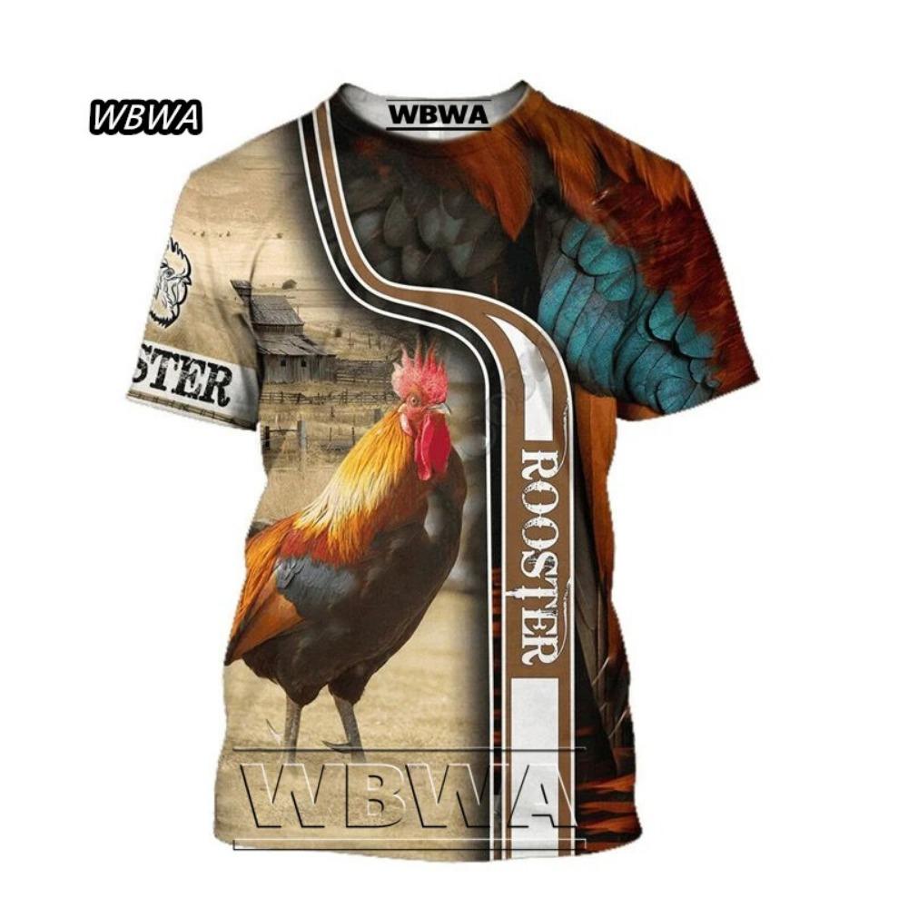 Новейшие популярные футболки с принтом животных Петух 3D для мужчин и женщин