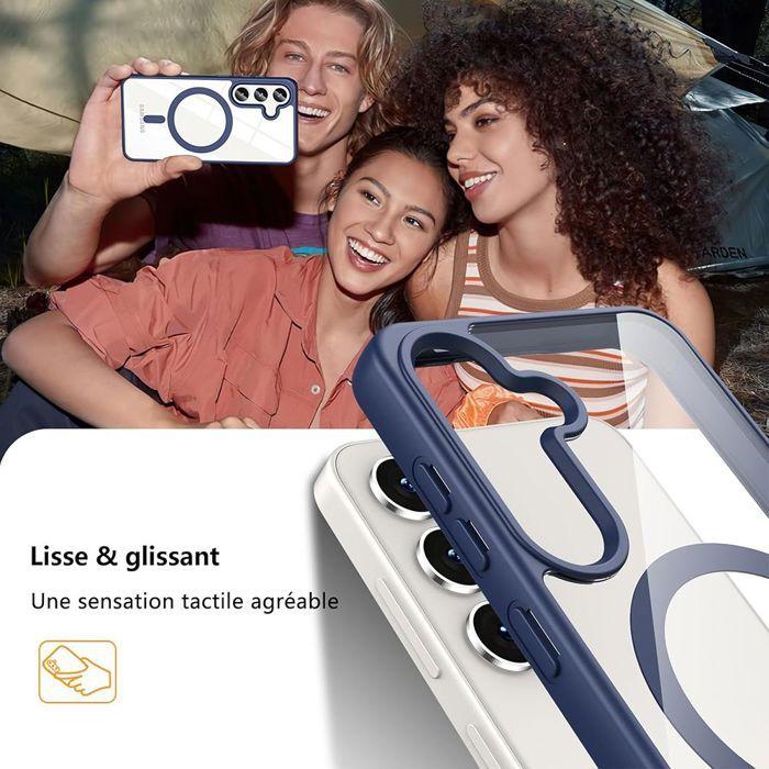 Coque Magnétique - BOOLING - pour Samsung Galaxy A37 5G - Rigide Antichoc - Bleu Marine - 2 Vitres