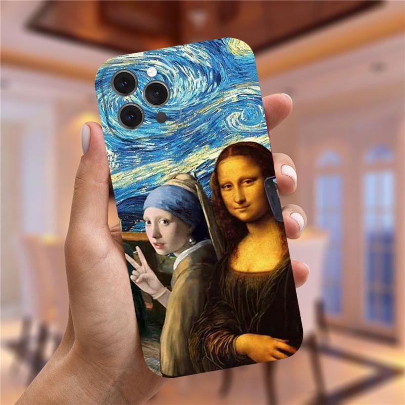 Винсент Ван Гог Звездная ночь цветок чехол для телефона для iPhone 13 12 11 Pro Max Mini X XR XS 8 7 Plus Мона Лиза Дэвид мягкий чехол