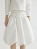 Bomnal Boutique Flower Balloon Midi Skirt _ White