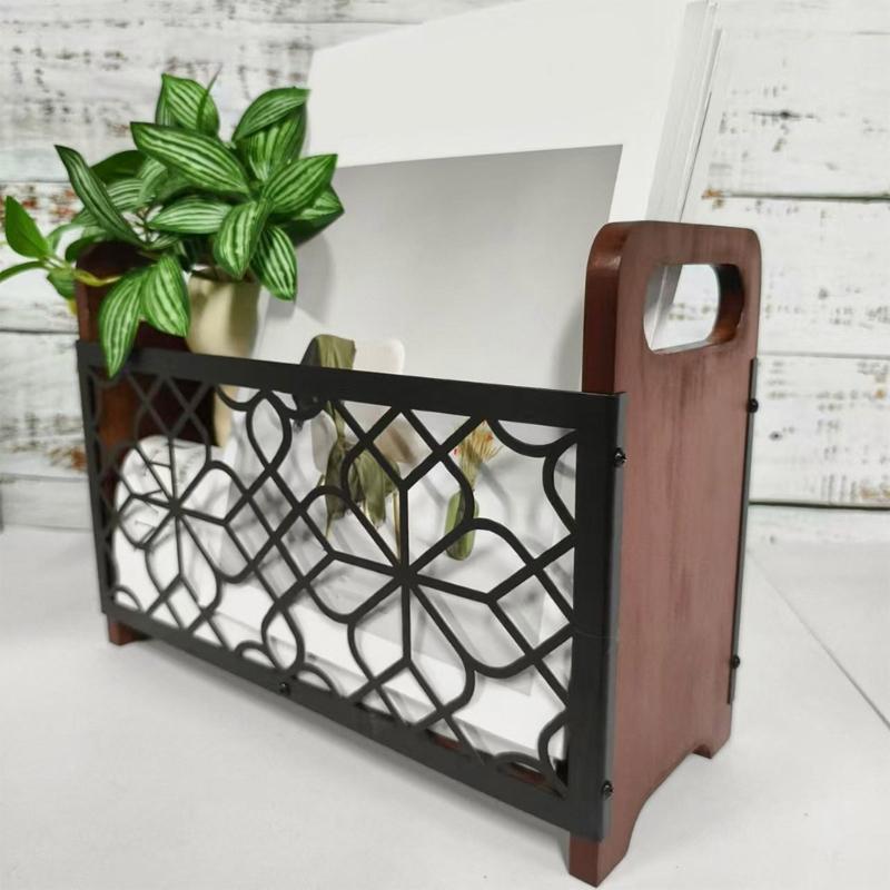 Multifunctional Floor Standing Storage Rack for Books Magazines Newspapers Wooden Organizer Elegant Home Decoration
