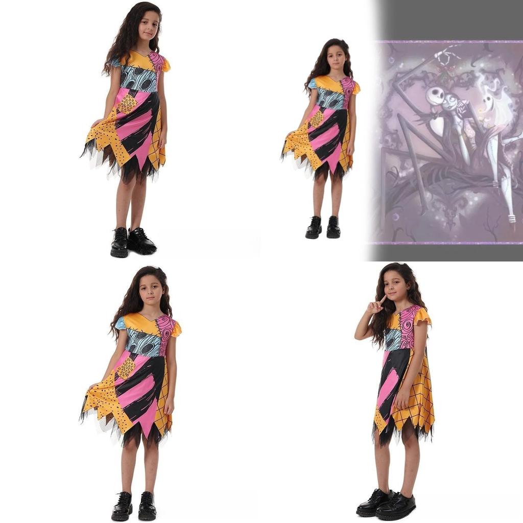 The Nightmare Before Christmas Sally Girl Costume Dress For Halloween Party And Cosplay