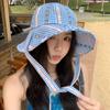 Солнцезащитная шляпа на бретелях с защитой от УФ-лучей, быстросохнущая клетчатая панама, модная пляжная шляпа рыбака, лето