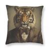 Tiger In A Suit Victorian Pillowcase Polyester Linen Velvet Pattern Zip Decorative Pillow Case Car Cushion Cover