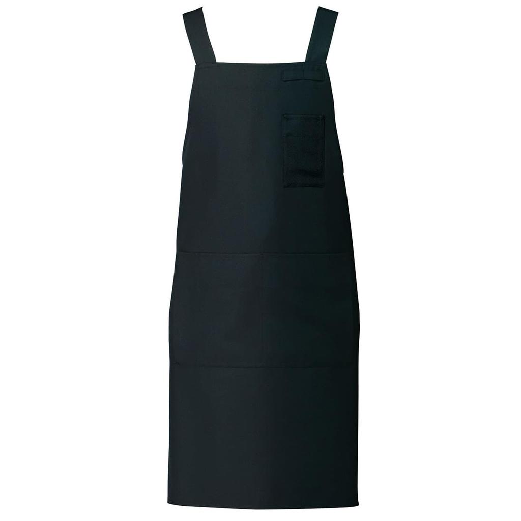 Bib Apron Bib Apron CT2577 Unisex Antistatic Durable Fabric Restaurant Uniform Black M [Seven Uniform] H-Shaped
