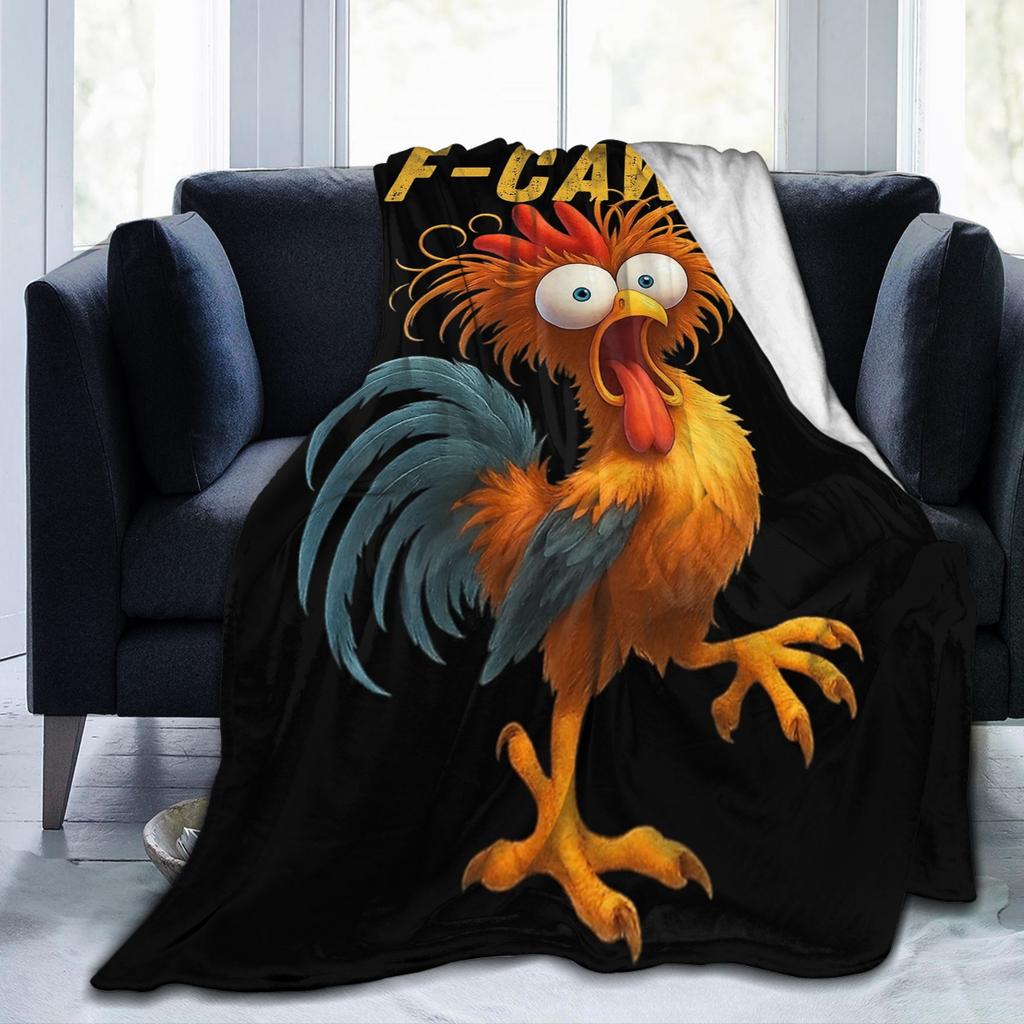 F-Caw-F Chicken Funny Fashion Blanket Fleece Decoration Multi-function Lightweight Throw Fashion Blanket for Bed Bedroom Plush Thin Quilt