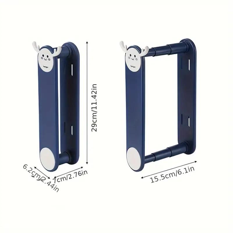 Expandable Wall Hanger Mounted Organizer Clothes Hanger Storage Rack No Drilling Space Saving