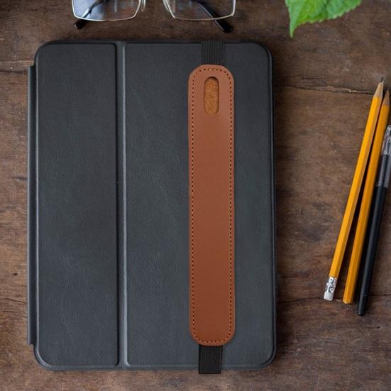 Чехол для стилуса из гладкой искусственной кожи, прочная строчка, эластичная лента, легкий, портативный, защитный держатель для стилуса, карман-рукав для хранения ручки в блокноте
