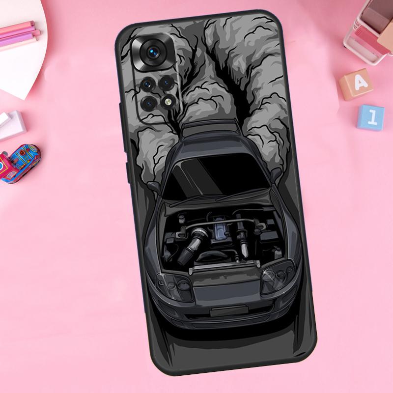 Чехол для телефона Спортивный автомобиль JDM Дрифт Для Xiaomi Redmi Note 11 10 9 8 12 Pro Turbo 9S 10S 11S 12S 9A 9C 10C 12C