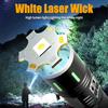 2-in-1 Rechargeable LED Flashlight Built-in Battery High Power Zoom Handheld Tactical Light Power Bank Outdoor Camping Torch