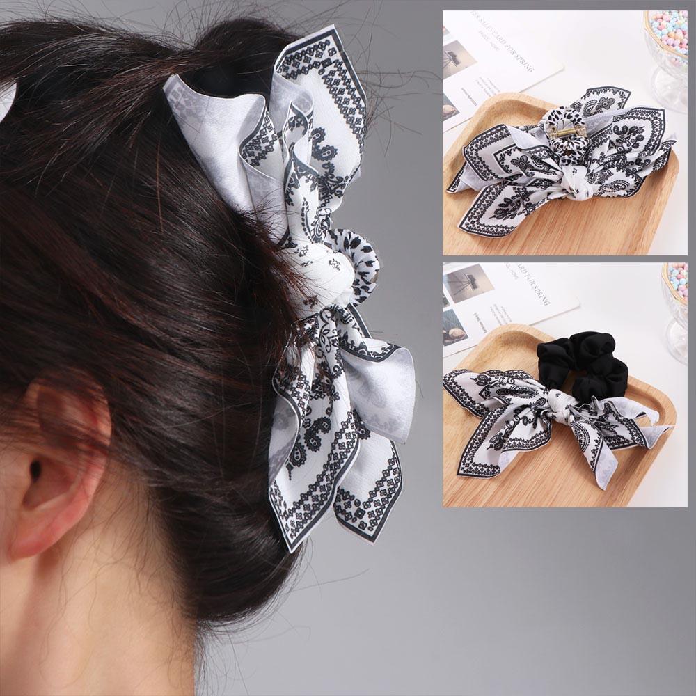 Bowknot Cashew Flower Hair Clip French Style Bow Hair Rope Cute Bow Hair Claw Daily