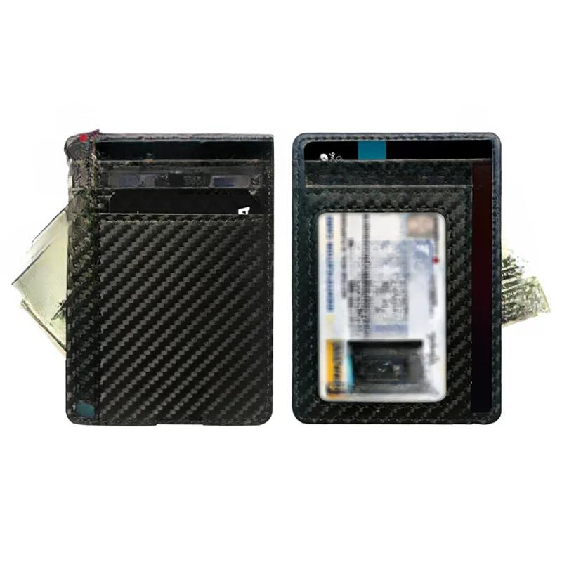 8 Slot Slim Blocking Leather Wallet Credit ID Card Holder Purse Money Case Cover Anti Theft for Men Women Men Fashion Bags