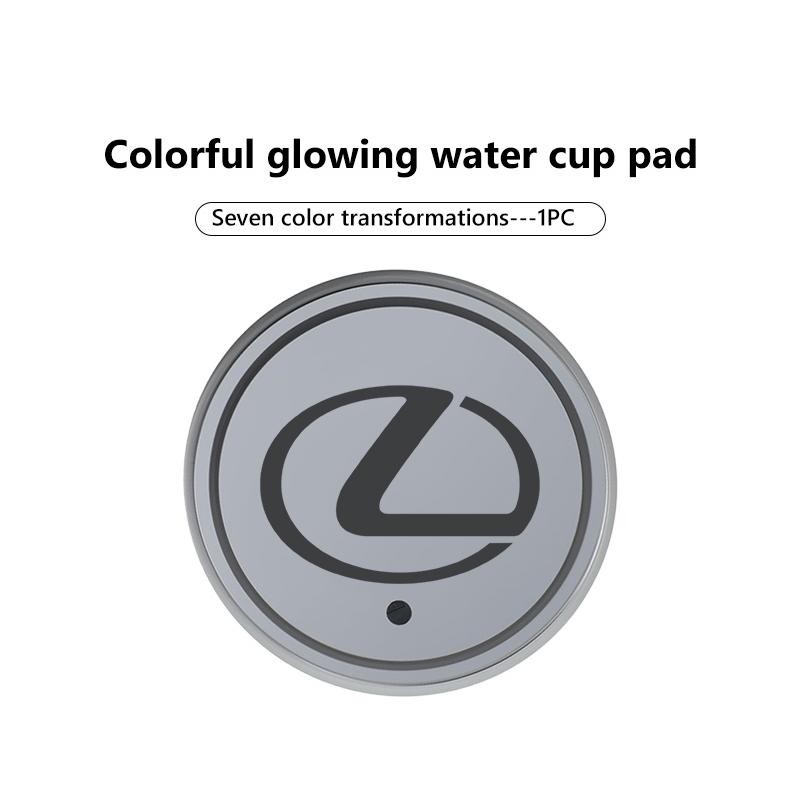 Luminous Car Coaster Water Cup Holder Non Slip Pads Mats For Lexus RX350 IS250 CT200h ES250 ES300h NX300h IS200 GS300RO8