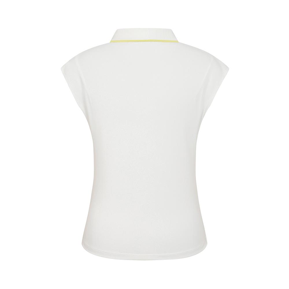 MALBON GOLF Cap Sleeve Slim Collar Top White (Woman)