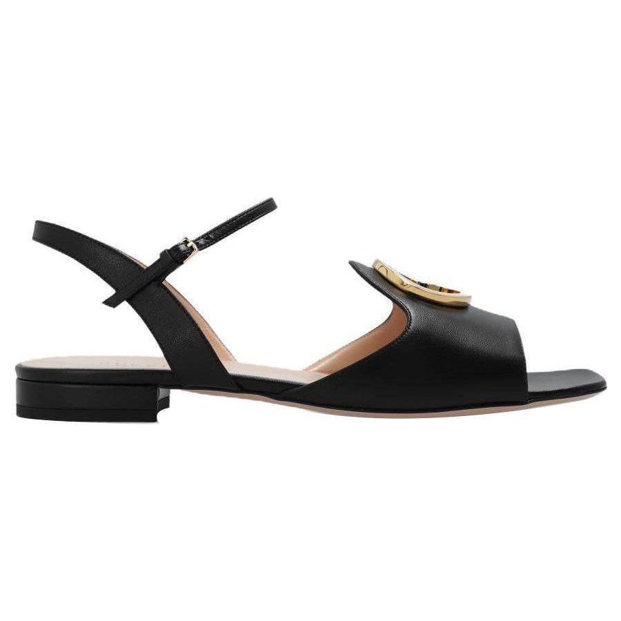 Gucci Кожаные сандалии с переплетающимся логотипом G 729957 C9D00 1000