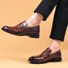 Fashion High Quality Leather Shoes for Men Casual Classic Loafers Crocodile Skin Men Dress Shoes Formal Oxford Office Wedding Shoes