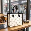 Elegant Dove Print Tote Bag Portable Casual Daily Handbag for Women Shopping Travel Use