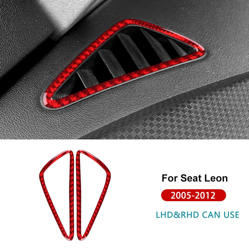 Настоящая наклейка из мягкого углеволокна для Seat Leon 2005 2006 2007 2008 2009 2010 2011 2012 Отделка приборной панели воздуховода автомобиля