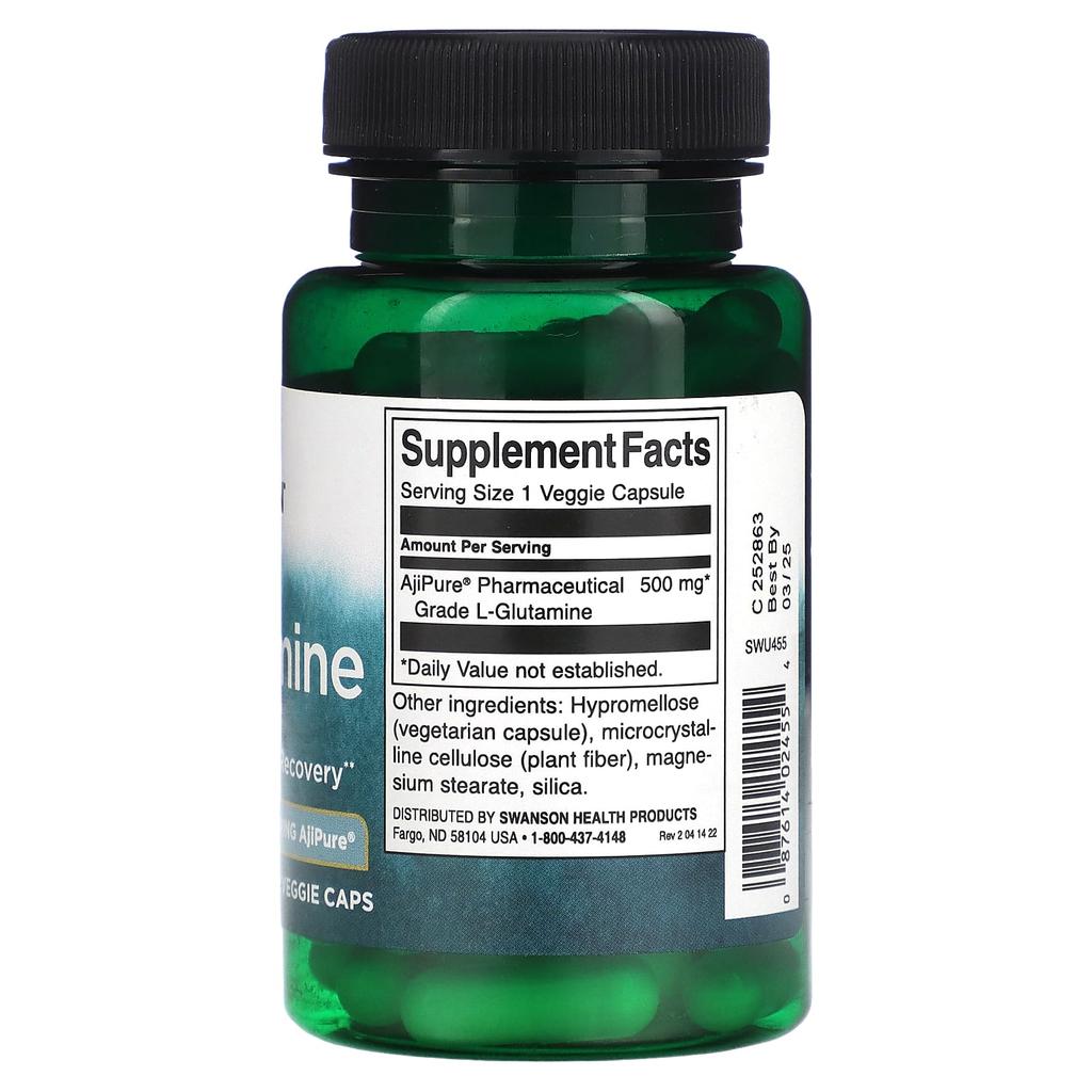 L-Glutamine, 500Mg, 60 Veggie Caps