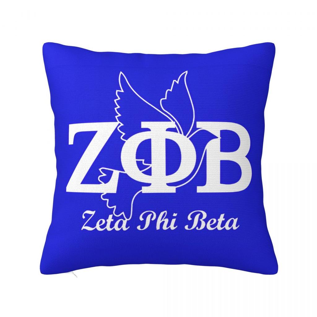 Квадратные Наволочки Zeta Phi Beta Zpb Логотип Сестринства Декоративные Наволочки на Подушку на Молнии для Дома 45X45см