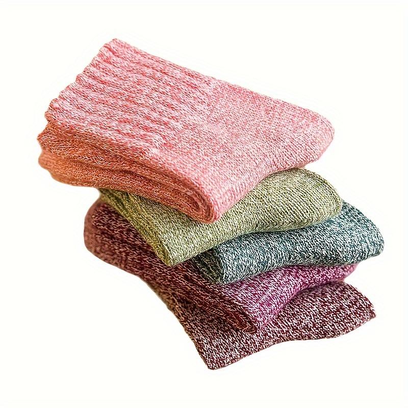 5 Pairs of Women'S Winter Thick Warm Socks, Breathable And Cold-Resistant, Comfortable Mid-Calf Socks for Autumn And Winter.
