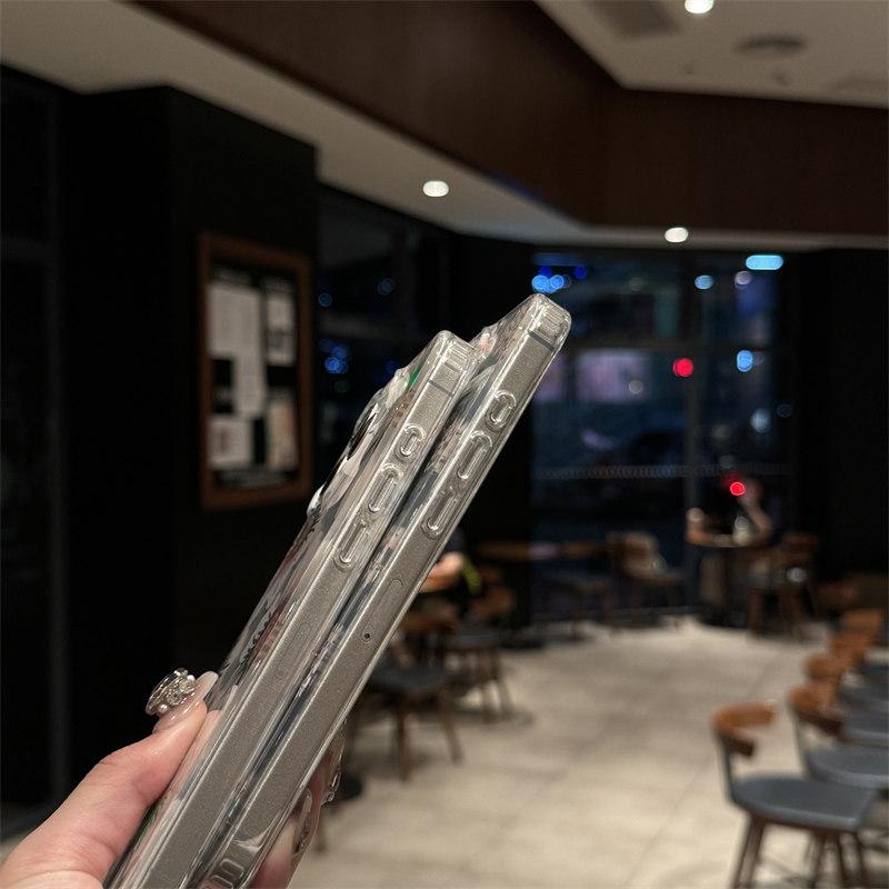 Прозрачный акриловый лазерный алмазный чехол для телефона с цветами для iPhone 16 14 13 15 Pro Max с защитой от падений и подушкой безопасности