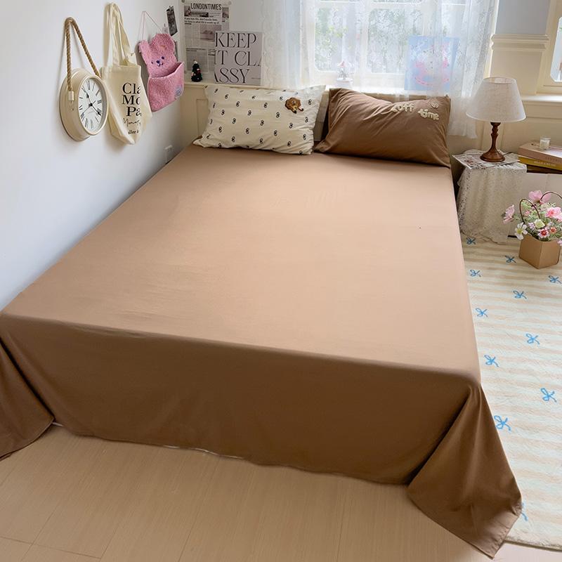 Cartoon Animal Embroidery Bedding Set For Adults Kids Cute Flat Fitted Sheet With Pillowcases Washed Cotton Colorful Full Size