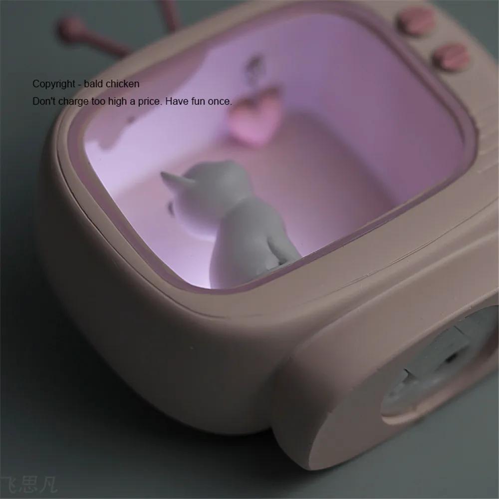 Кошачье сердце мини-телевизор фигурка украшение ночник для гостиной декор аксессуары девушка женщина подарок