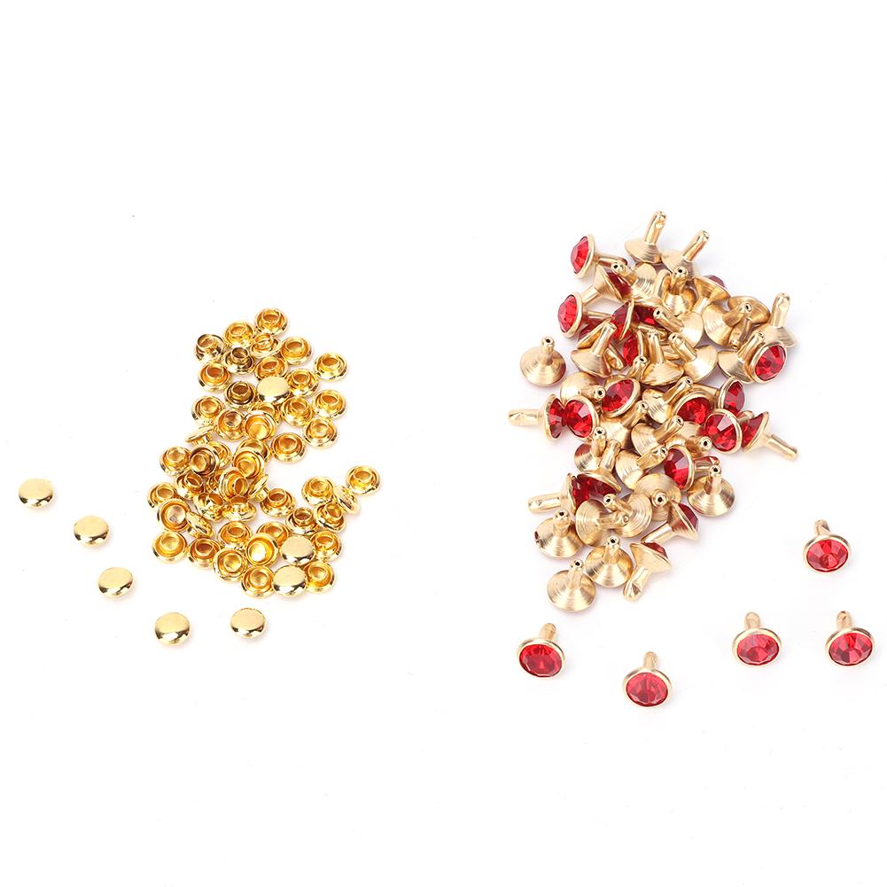 50 шт 8 мм кристалл горный хрусталь декоративные заклепки DIY кожаная обувь одежда шпильки (белый кристалл)