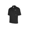 Solid Color Single-Breasted Logo Short Sleeve Shirt Men Tops Black DX6308-010