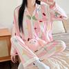 Весна, осень и зима женские пижамы домашние комплекты для девочек женские пижамы с длинным рукавом и длинными брюками домашние комплекты