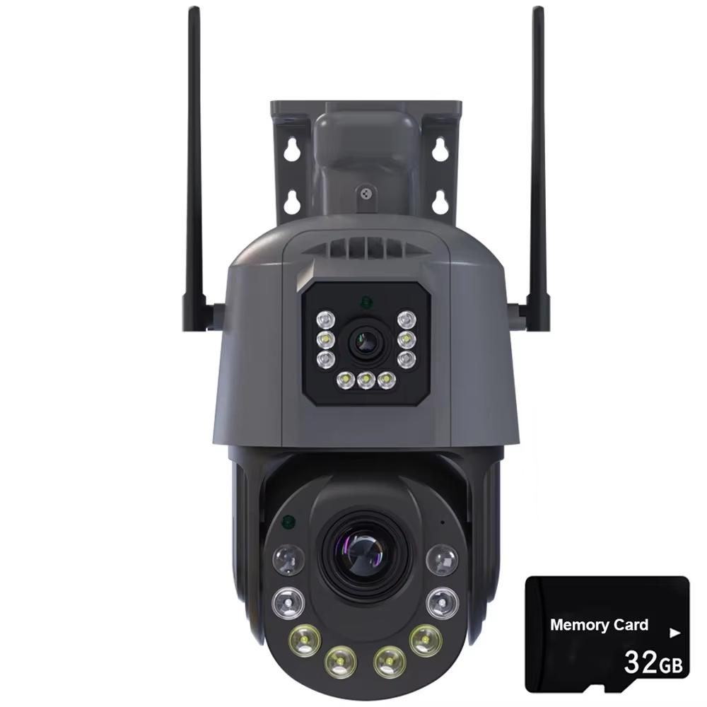 LS VISION 6-мегапиксельная Wi-Fi-камера с двумя объективами PTZ, 50-кратным зумом, двухсторонней аудиосвязью, цветным ночным видением, водонепроницаемая наружная CCTV-камера видеонаблюдения, беспроводная IP-камера
