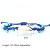Noter 3Pcs Ladies Sea Creature Charm Bracelet Set Handmade Braided Starfish Shell Turtle Braslet Summer Beach Vacation Jewelry