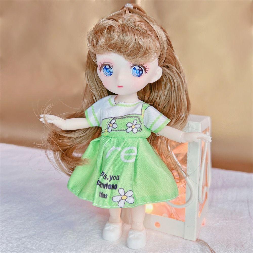 1/8 16 см BJD кукла шарнирная кукла аниме глаза милая с макияжем полный комплект с модной одеждой головной убор DIY игрушки для девочки подарок