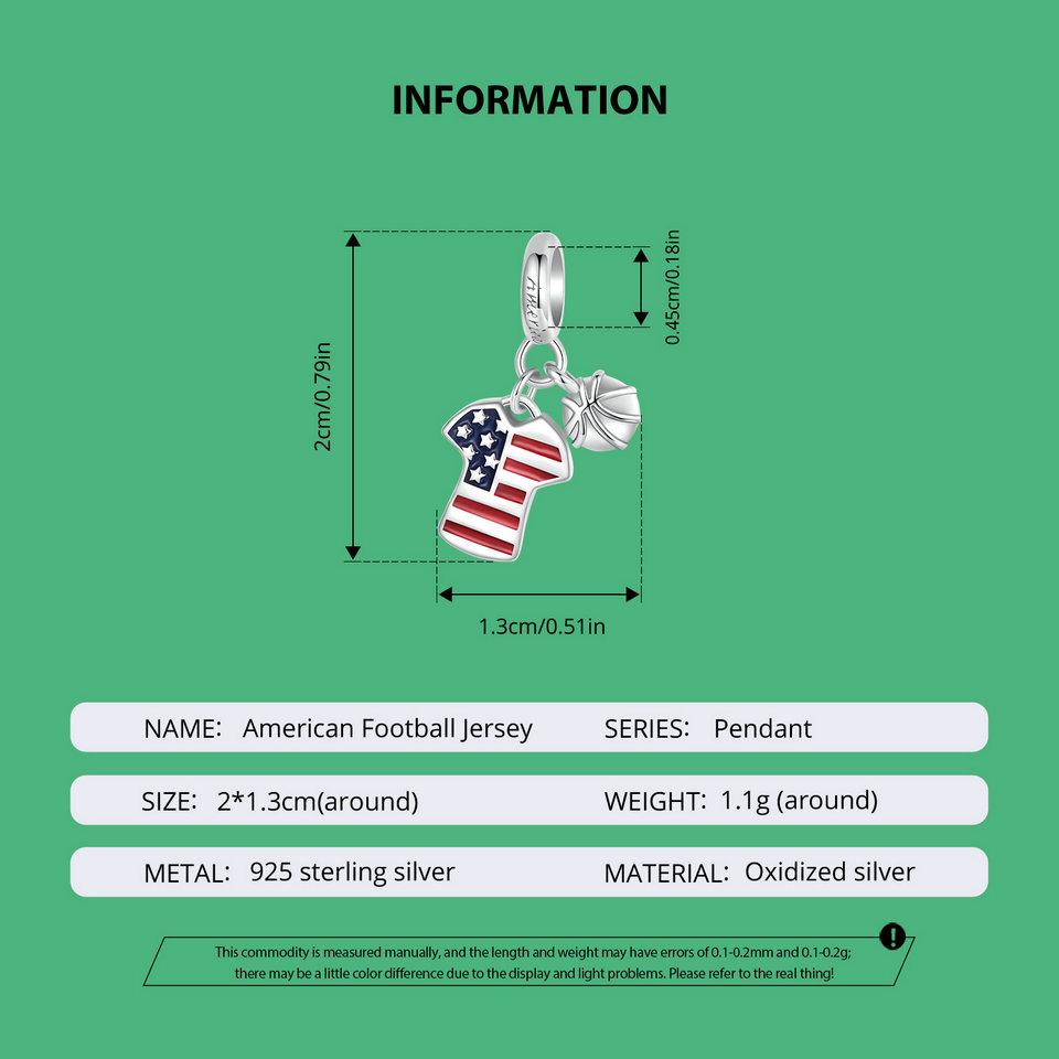 WOSTU 2024 Стерлингового Серебра 925 Пробы Футбол Любовь Спортивные Очаровательные Бусины подходят Для Женщин Браслет и Ожерелья Ювелирные Изделия Футбольные Бусы