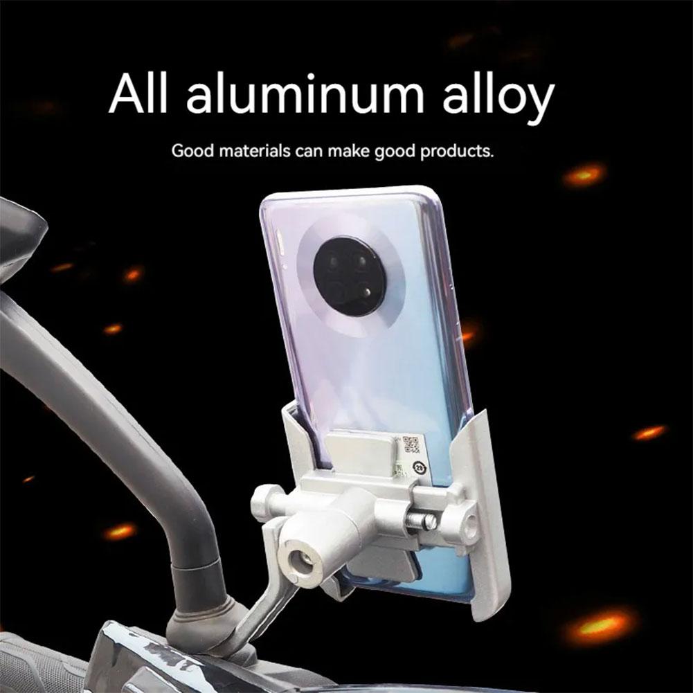 Motorcycle Bicycle Phone Holder Gps Bracket Cellphone Stand Moto Rearview Mirror Handlebar Mount Compatible For Xiaomi iPhone