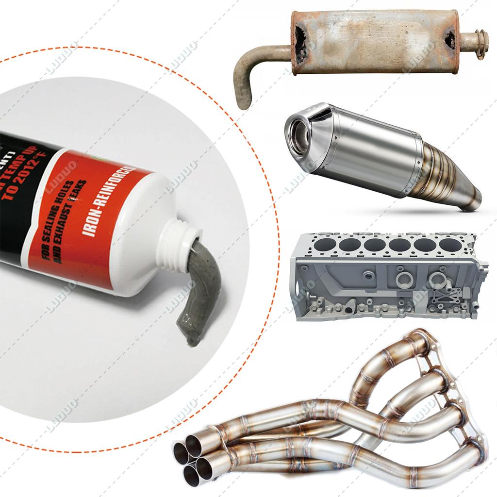 Car Exhaust Pipe Repair Glue For Motorcycle Auto Pipes Seal Welding Leak Repair High Temp Adhesive For Muffler Tailpipe