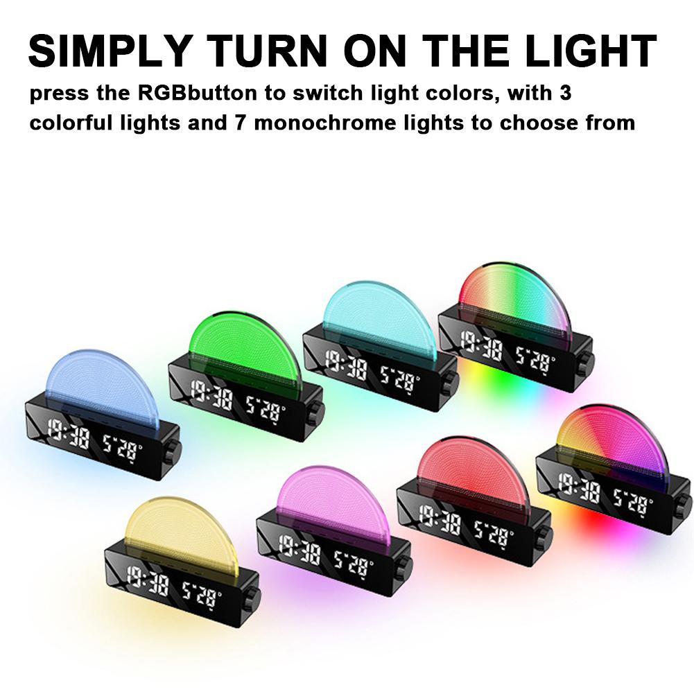 Colorful Alarm Clock Morning Wake Up Alarm Sunrise Simulator Bedroom Night Light Support 2 Wakeup