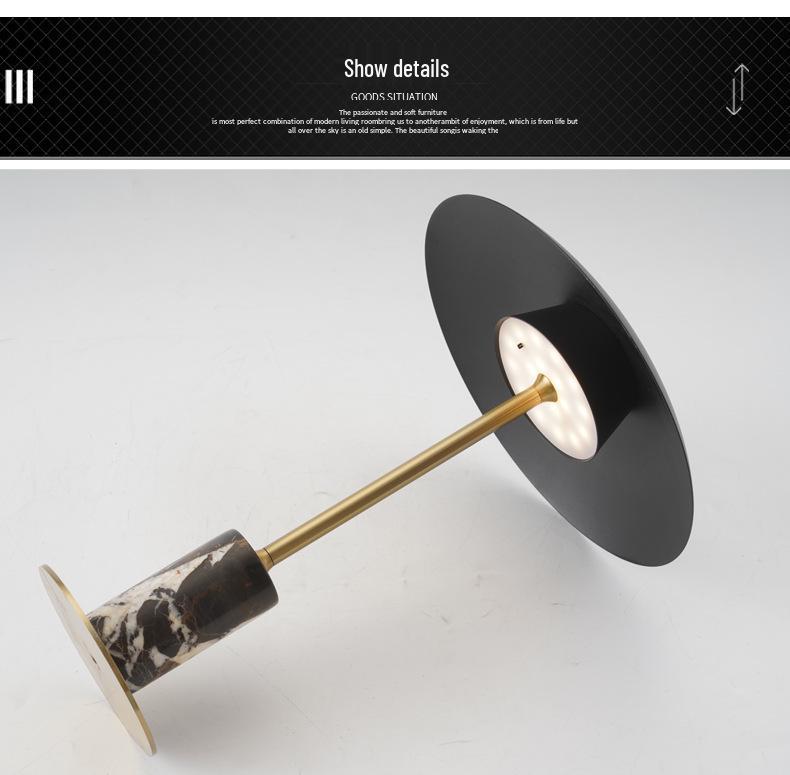 Светодиодный ночник с сенсорным управлением из кованого железа и мрамора для спальни, кабинета, отеля, кафе или бара