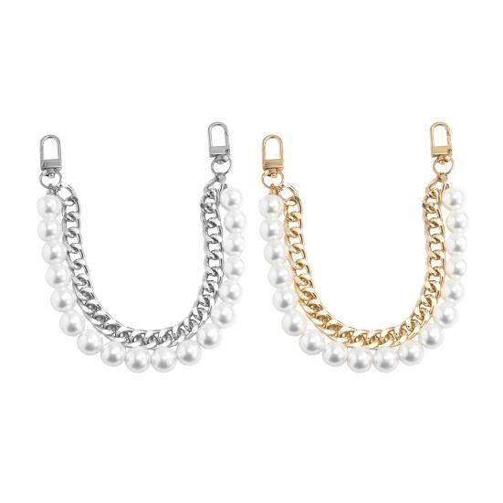 Ручки для сумок со сменными цепочками и зажимами, двухслойная искусственная жемчужина, толстая цепочка, декоративный ремень для сумки через плечо, съемная цепочка для сумок своими руками