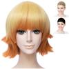CaseEden Men's Cosplay Wig, Mushroom Short, Heat-Resistant, Gradient Gold To Blonde, with Wig Net (Set of 2)