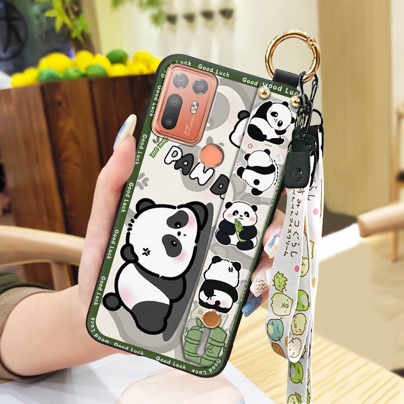 Wrist Strap Shockproof Phone Case For HTC Desire 20 Plus/D20+ Anti-dust Wristband Durable Soft Case Anti-knock Kickstand
