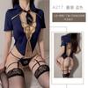Sexy lingerie sexy uniform temptation hollow crotch free hot pajamas bed passion one-piece policewoman suit