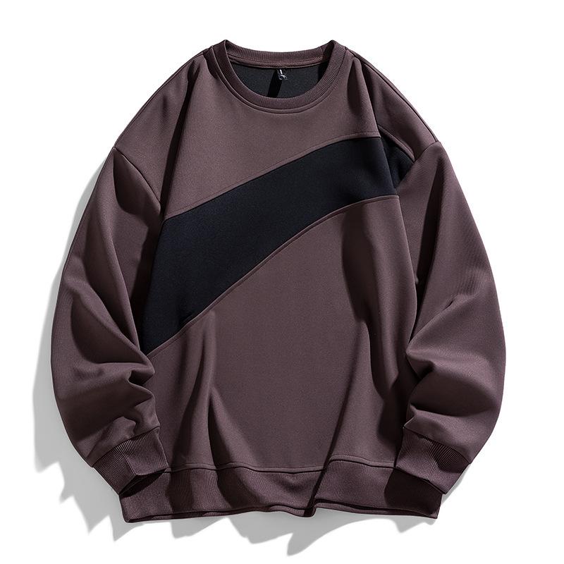 Heavy Loose Men's Sweatshirt New Spring and Autumn Trendy Hatless Round Neck Top for Male Students