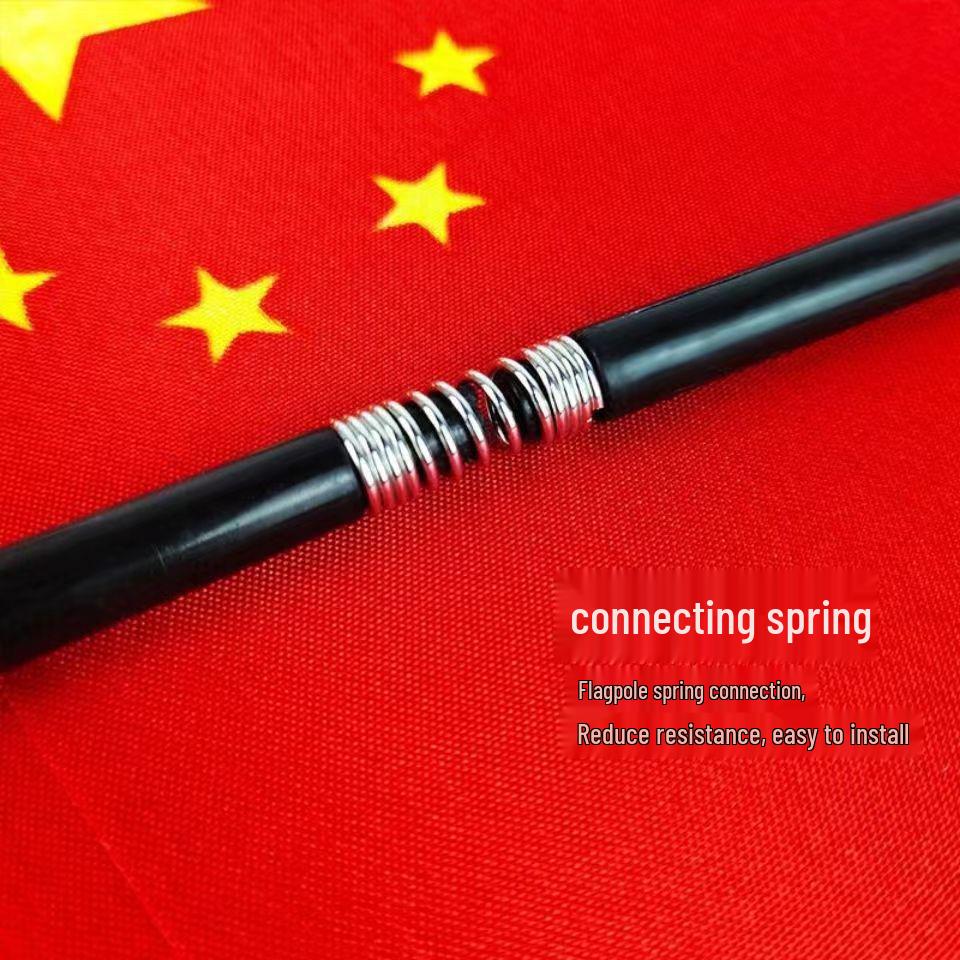 Mountain Bike Handlebar National Flagpole with Red Flag for Outdoor Use