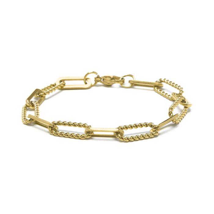 Bracelet - LUXENTER - Emga - Acier hypoallergénique - Plaqué or 18K - 19 cm