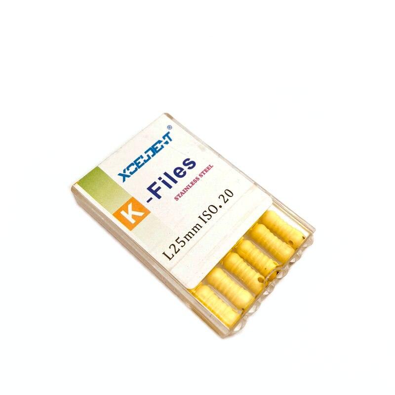 25-миллиметровые эндодонтические файлы K для корневых каналов (Ручное использование) Стоматологические K-файлы Эндодонтические инструменты Инструменты для стоматолога