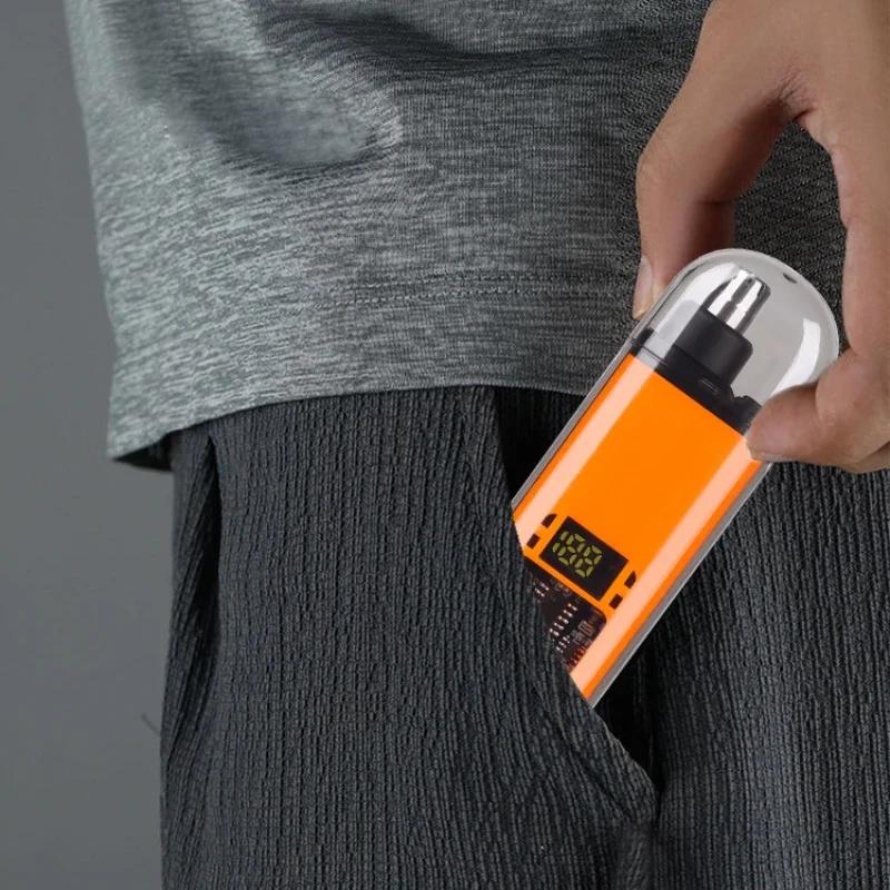 Триммер для волос в носу с зарядкой через USB, двухсторонние лезвия, электрический портативный мужской мини-триммер для волос в носу, набор для ухода за лицом, инструменты, бытовая техника