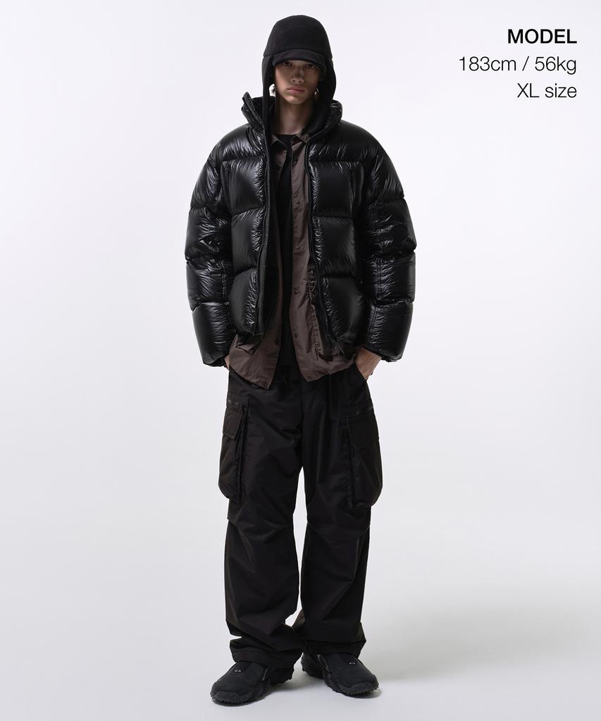 Musinsa Standard [City Leisure] Sheer Ripstop Double Pocket Down Short Padded Jacket [Black]